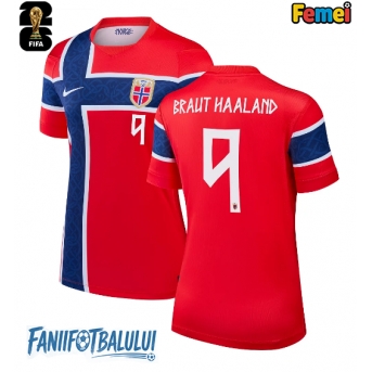 Norvegia Erling Haaland #9 Echipament de Fotbal Replică Mondial 2026 Femei Acasa